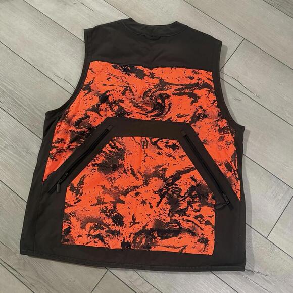 Härkila Hunting Shooting Vest Blaze Orange Camo Utility Pockets Men Size 4XL B&T - Picture 2 of 13